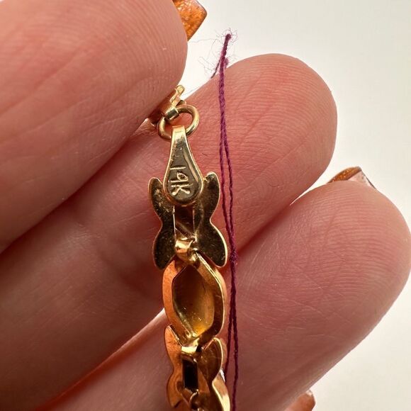 ESTATE PIECE! 14k yellow gold "XO" bracelet with diamond accents! - Picture 3 of 8